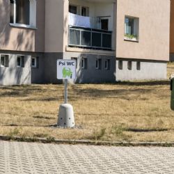 Dobřany zkoušejí první psí pisoár. Má ochránit domy, lampy i okolní zeleň